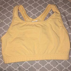 Yellow sports bra